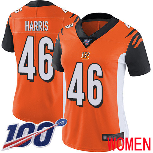 Cincinnati Bengals Limited Orange Women Clark Harris Alternate Jersey NFL Footballl #46 100th Season Vapor Untouchable